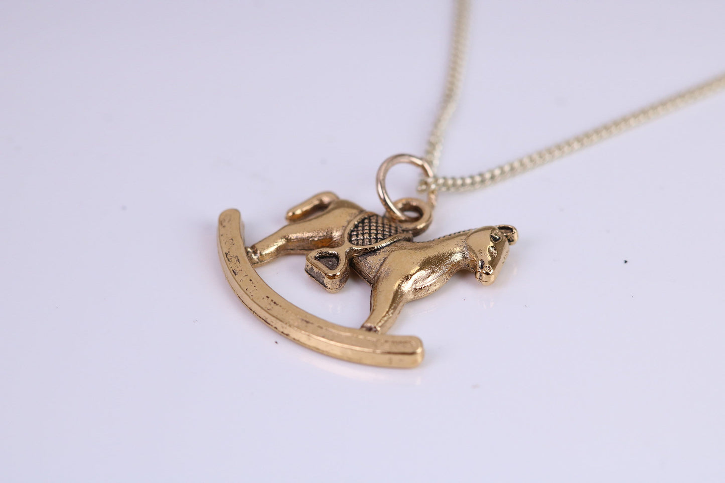 Rocking Horse Necklace, made from solid Cast Yellow Gold, British Hallmarked