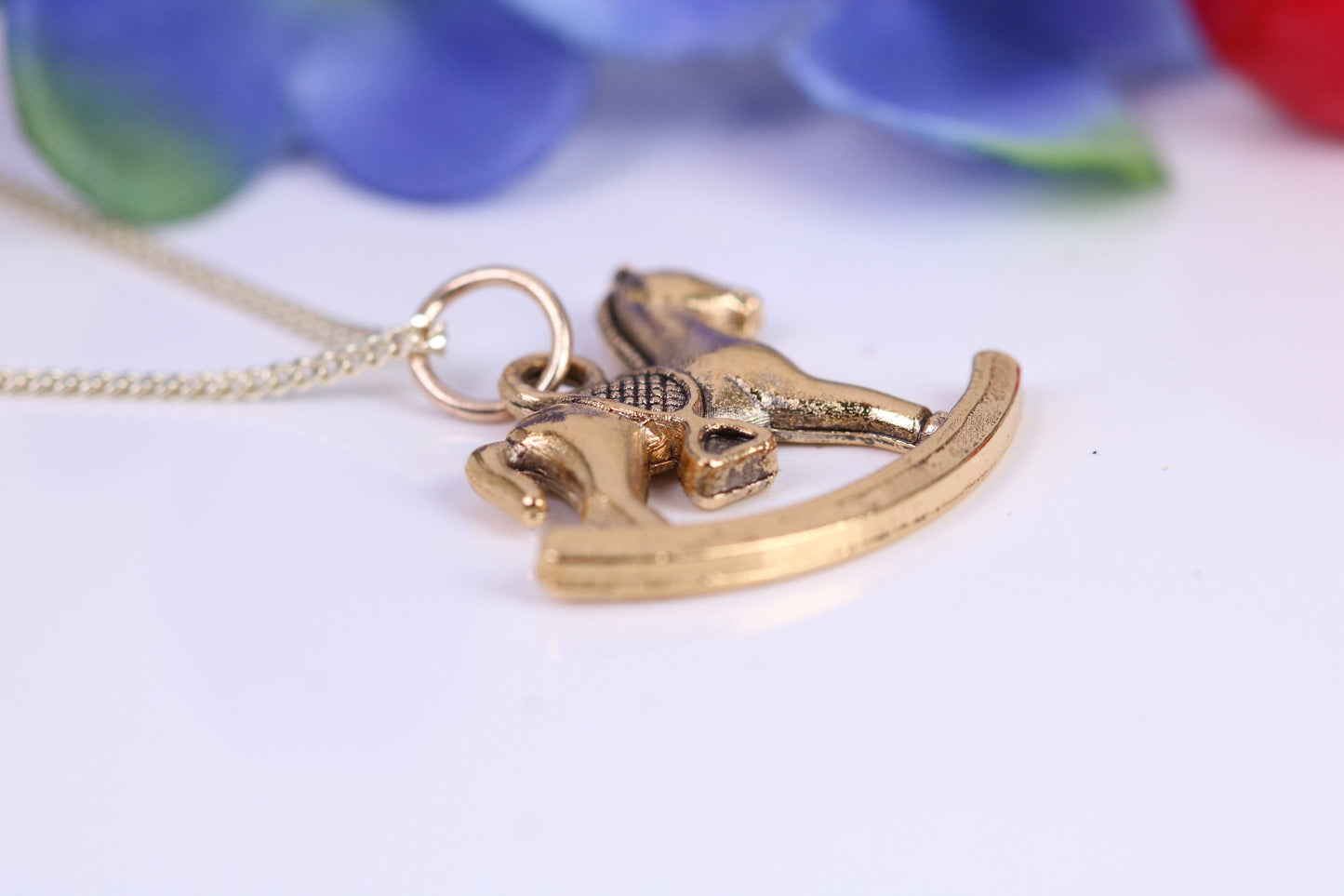 Rocking Horse Necklace, made from solid Cast Yellow Gold, British Hallmarked