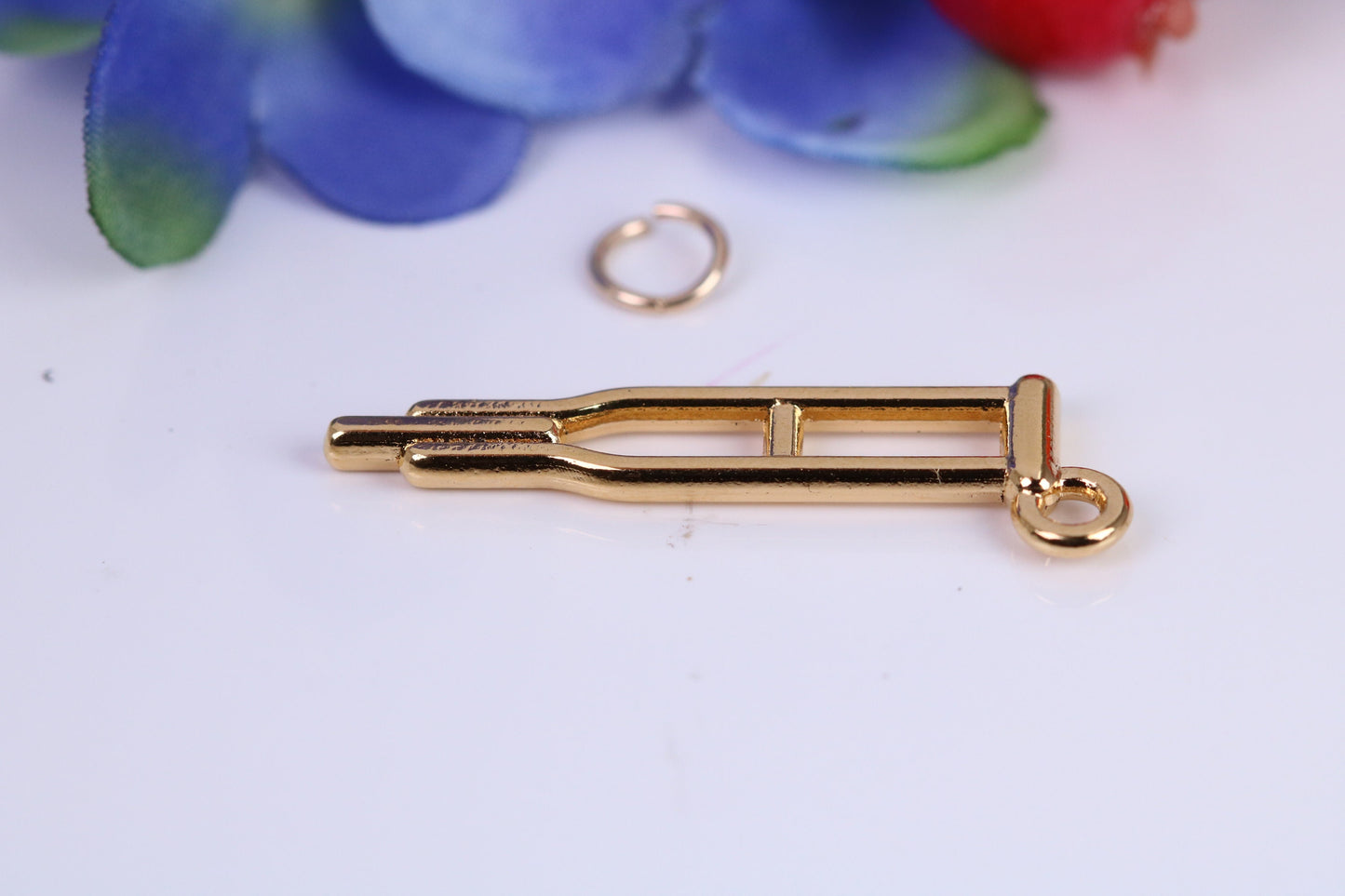 Crutch Charm, Traditional Charm, Made from Solid Cast Yellow Gold, British Hallmarked