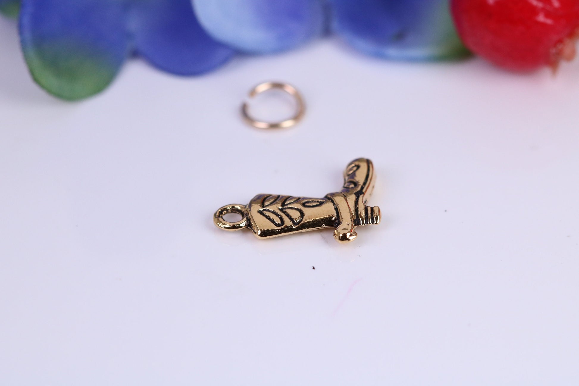 Cowboy Boot Charm, Traditional Charm, Made from Solid Cast Yellow Gold, British Hallmarked
