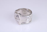 Large and heavy Buckle ring, made from solid cast silver, British Hallmarked