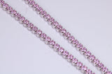 Pink Sapphire Coloured Cubic Zirconia set Necklace, made from solid Sterling Silver