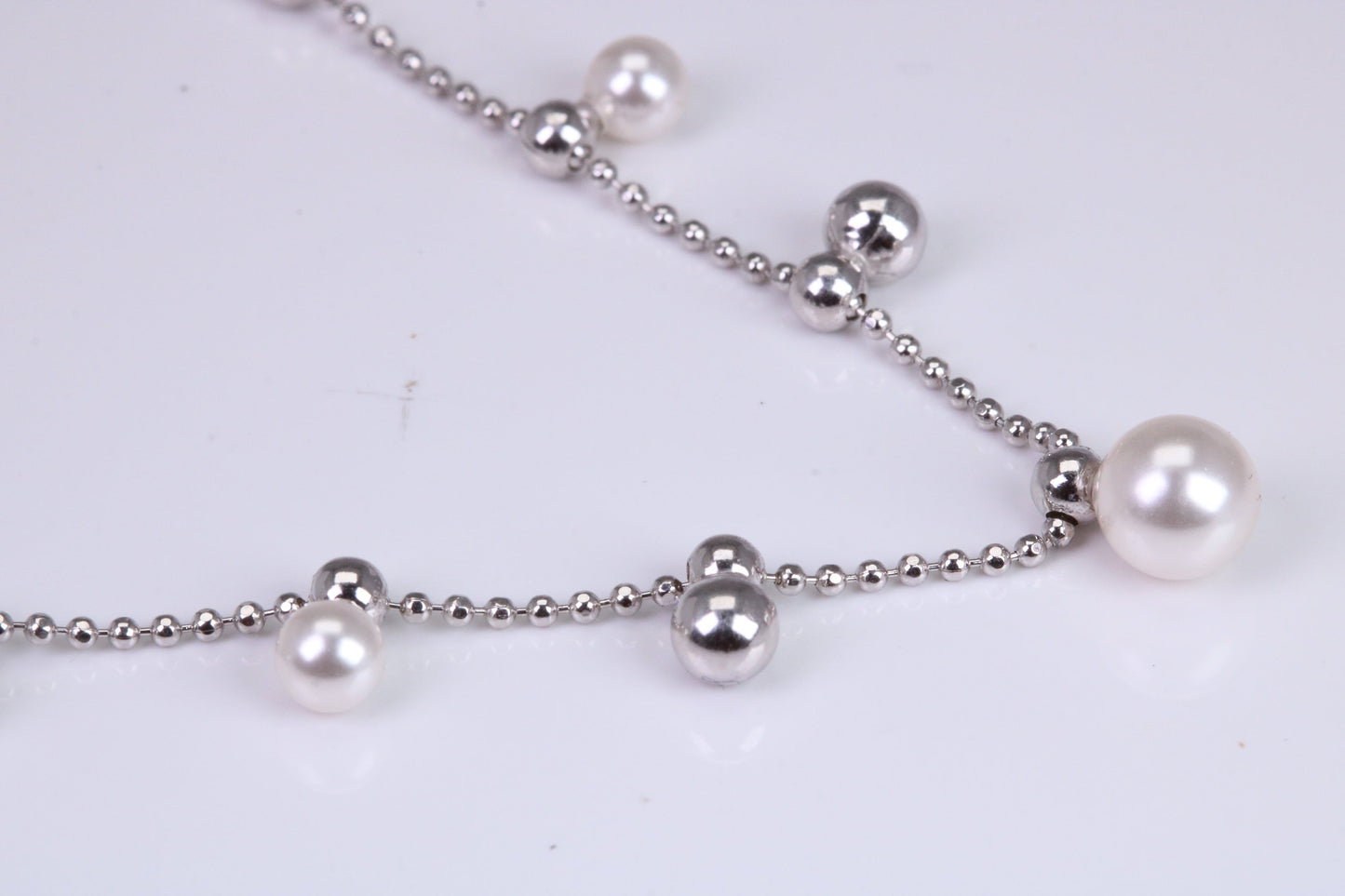 Pearl and Bead Necklace made from Sterling Silver