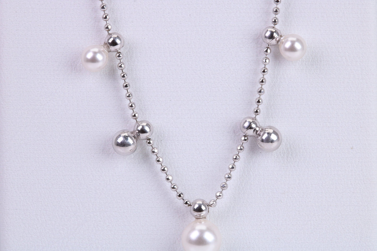 Pearl and Bead Necklace made from Sterling Silver