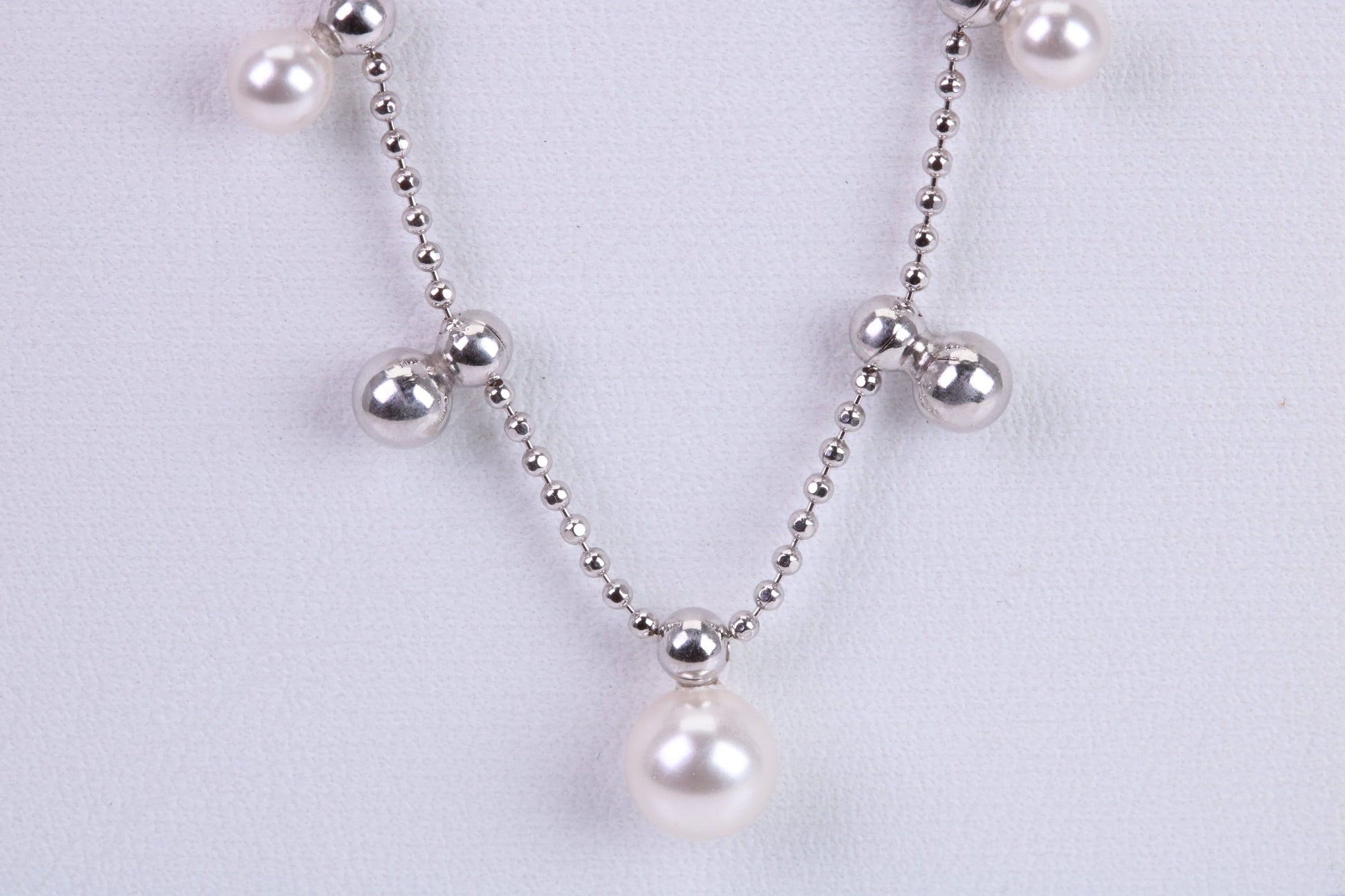 Pearl and Bead Necklace made from Sterling Silver