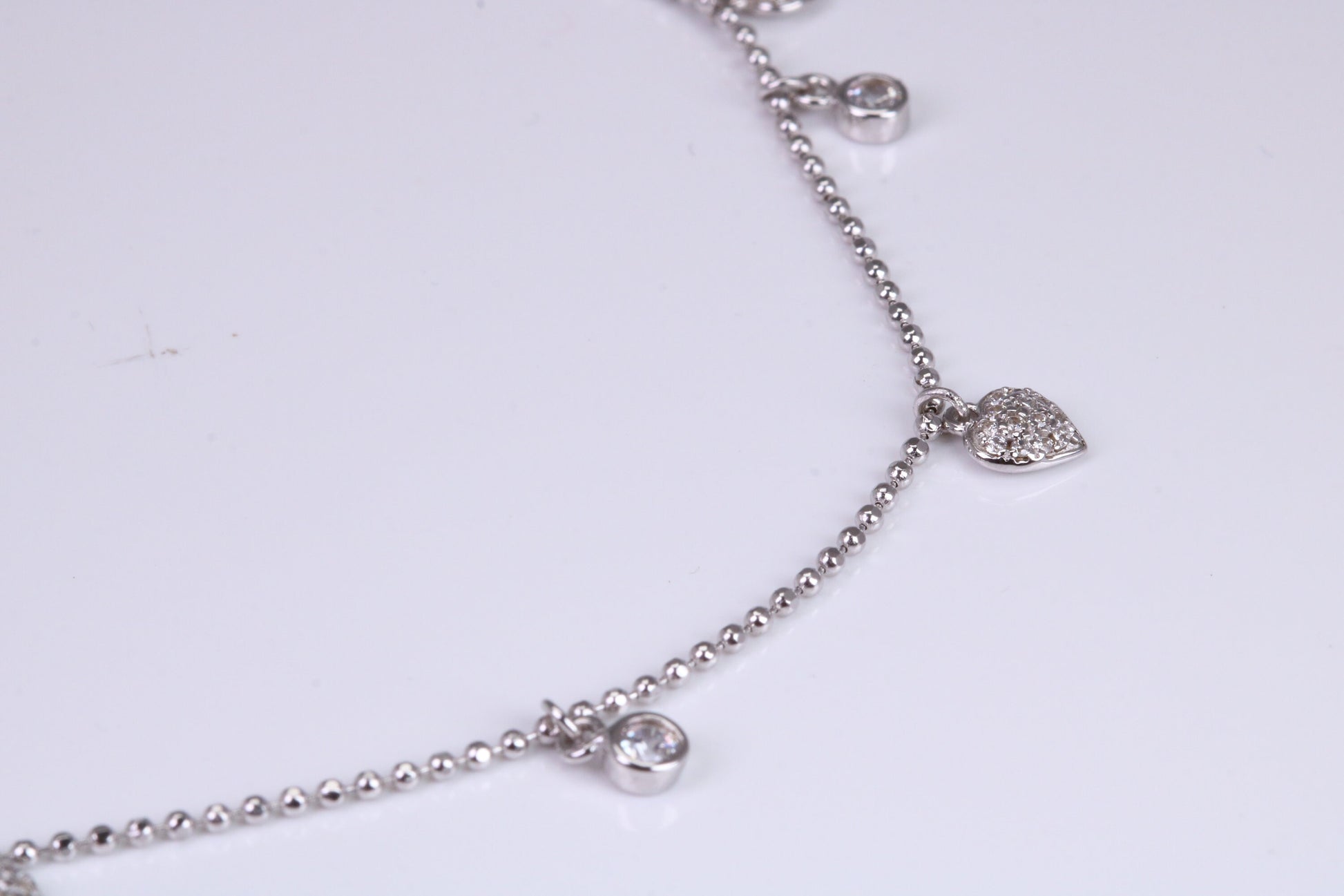 Diamond White Cubic Zirconia set Necklace, made from solid Sterling Silver