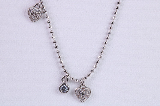 Diamond White Cubic Zirconia set Necklace, made from solid Sterling Silver