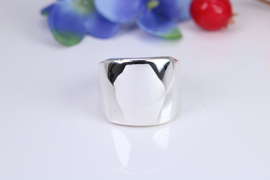 Very very large substantial and very heavy signet ring, made from solid cast silver, British Hallmarked