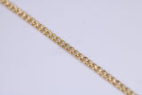 Flat Diamond cut Curb Link Chain, 9ct Yellow Gold, 18 Inches Long, British Hallmarked