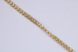 Flat Diamond cut Curb Link Chain, 9ct Yellow Gold, 18 Inches Long, British Hallmarked