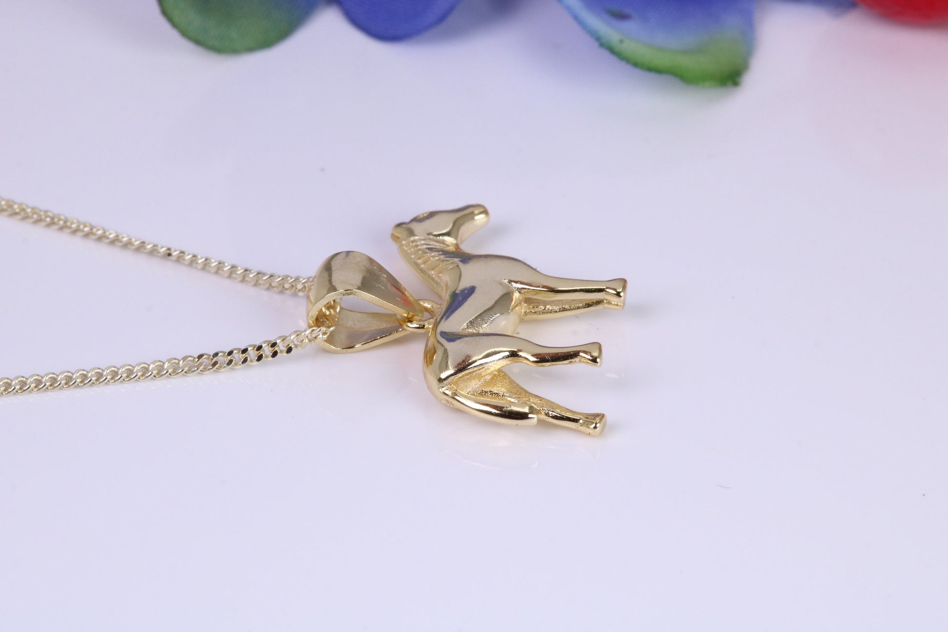 Horse Necklace, Made from solid Sterling Silver, 18ct Yellow Gold Plated