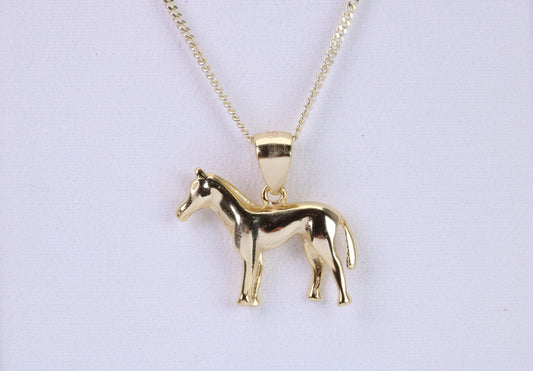 Horse Necklace, Made from solid Sterling Silver, 18ct Yellow Gold Plated