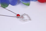Love Heart Necklace, C Z set, Made From Solid Silver