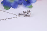 Guitar Necklace, C Z set, Made From Solid Silver, Length Adjustable Chain