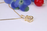 Guitar Necklace, C Z set, Made From Solid Silver, 18ct Yellow Gold Plated, Length Adjustable Chain