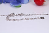 C Z set Capsule Necklace, C Z set, Made From Solid Silver, Length Adjustable Chain