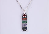 Rainbow Multi Coloured Cubic Zirconia set Necklace, made from solid Sterling Silver