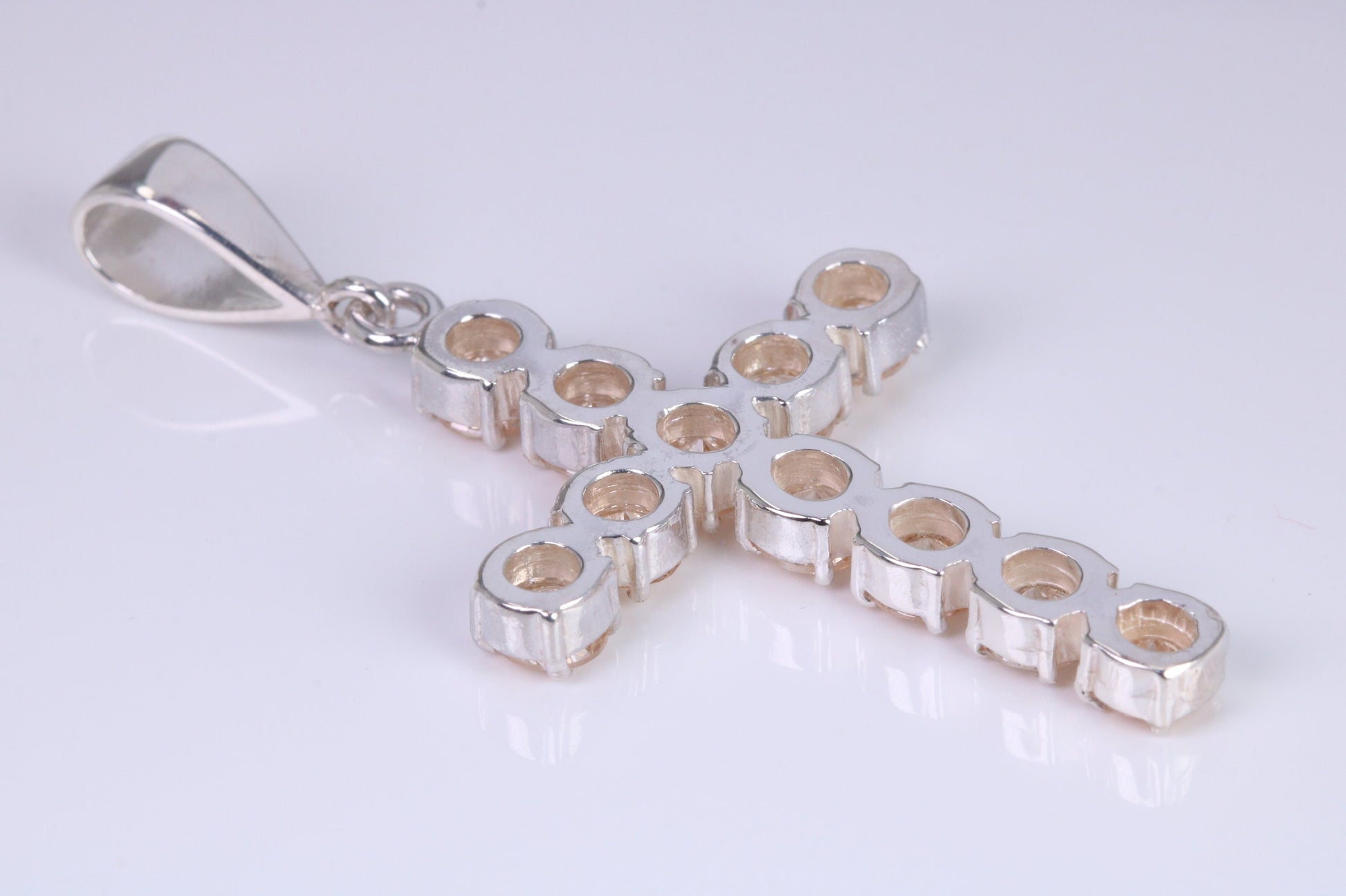 Champagne C Z set 60 mm Long Cross, Made From Solid Cast Silver