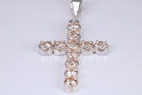 Champagne C Z set 60 mm Long Cross, Made From Solid Cast Silver
