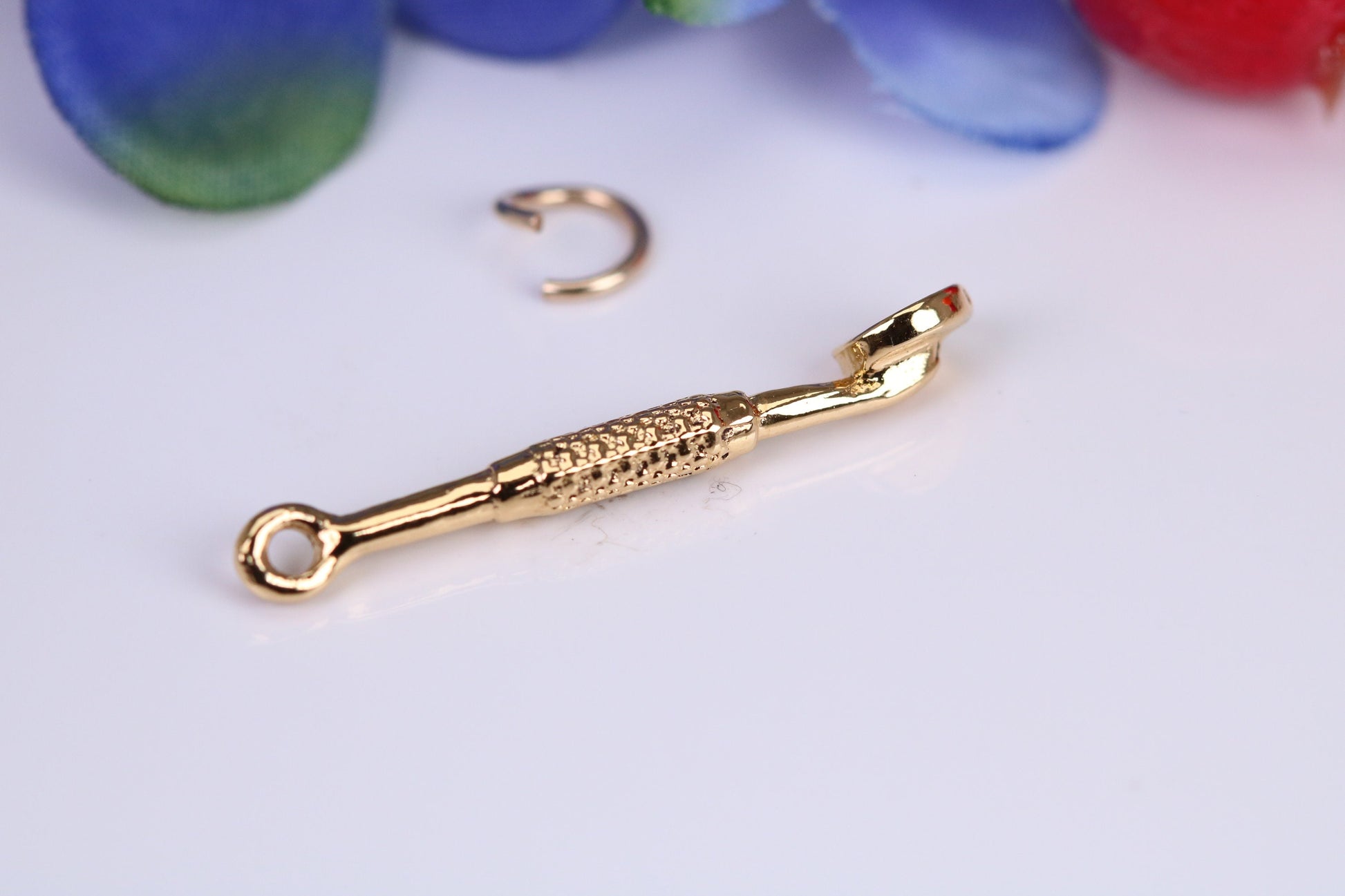 Dental Mirror Charm, Traditional Charm, Made from Solid Cast Yellow Gold, British Hallmarked