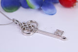 21st Birthday Key Necklace, Made from Solid 925 Grade Sterling Silver