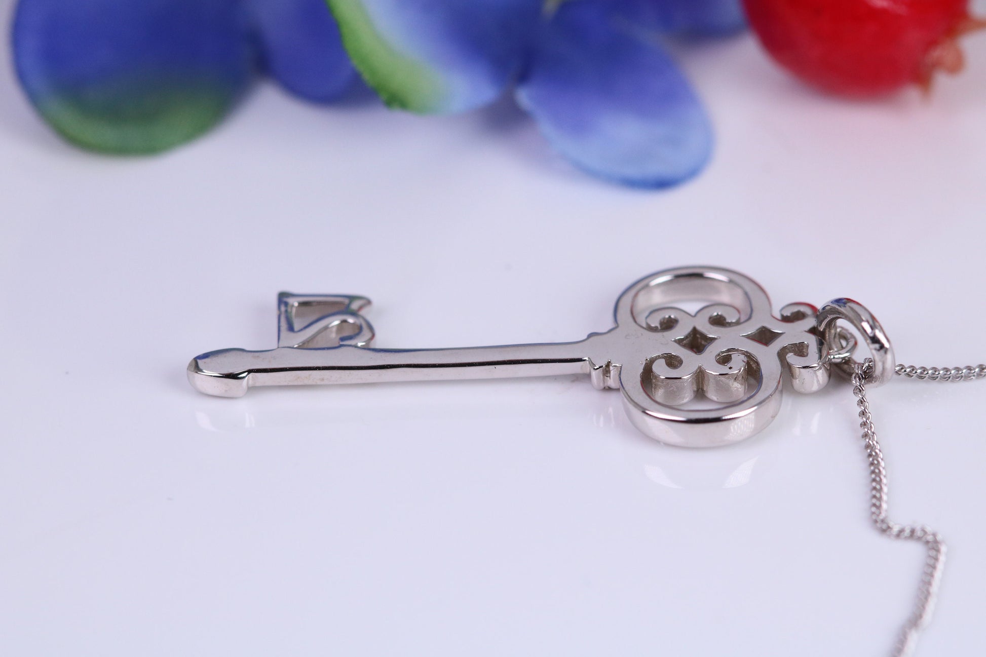 21st Birthday Key Necklace, Made from Solid 925 Grade Sterling Silver