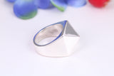 Small and heavy Pyramid ring, made from solid cast silver, British Hallmarked