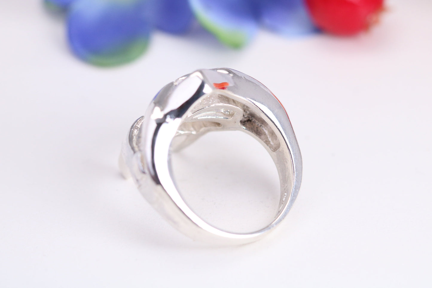 Mask Ring, made from solid cast Silver, British Hallmarked