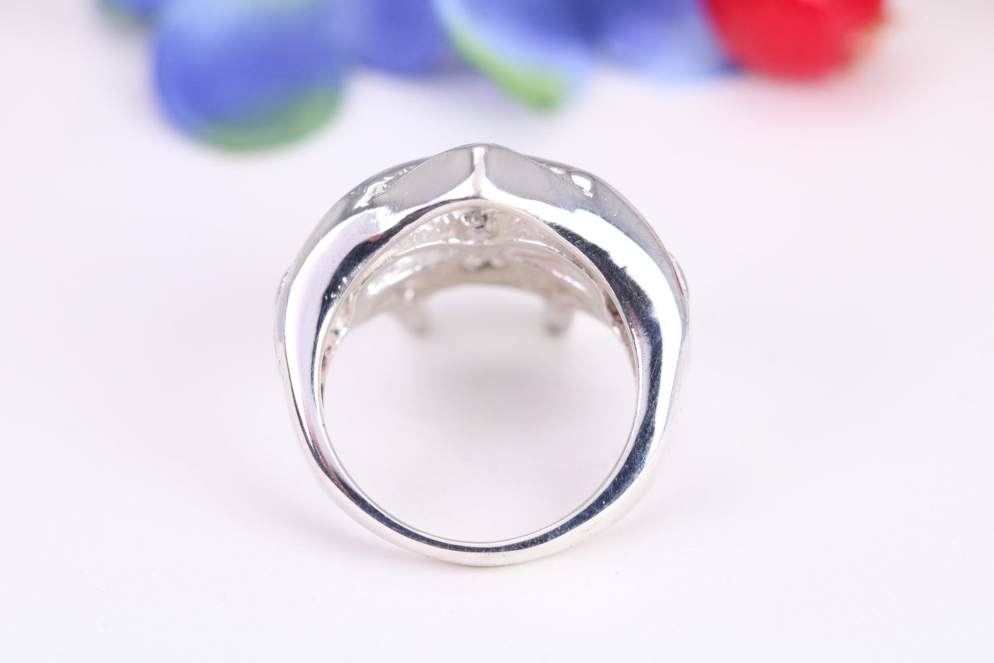 Mask Ring, made from solid cast Silver, British Hallmarked