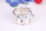 Very large and very very heavy Buckle ring, made from solid cast silver, British Hallmarked