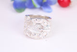 Large and very heavy Buckle ring, made from solid cast silver, British Hallmarked