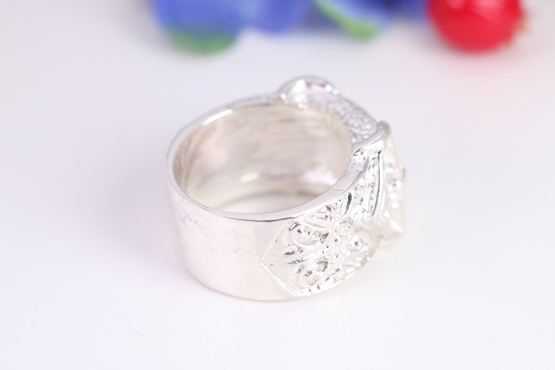Very large and very very heavy Buckle ring, made from solid cast silver, British Hallmarked