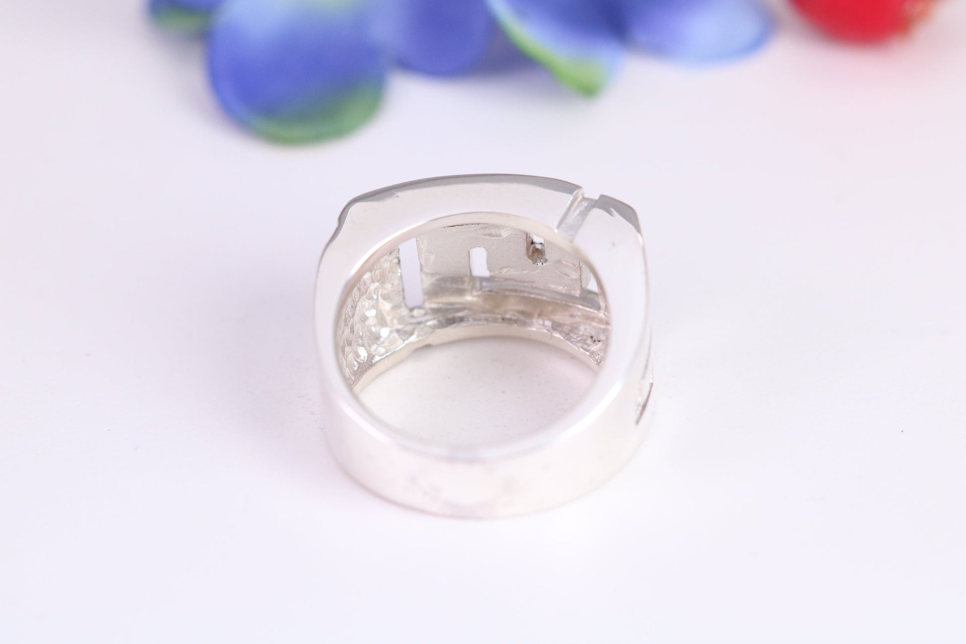 Large Abstract ring, made from solid cast sterling silver, British hallmarked