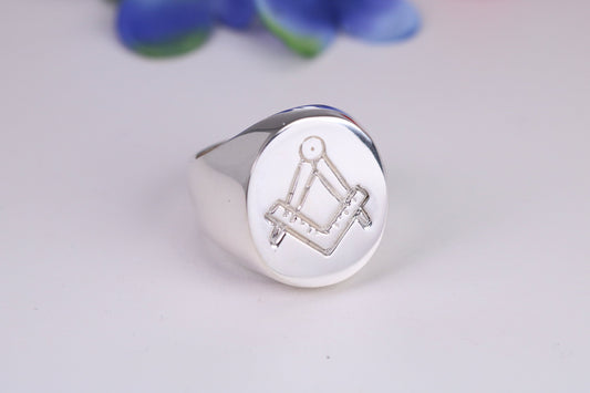 Large Oval Face Masonic ring, made from solid cast sterling silver, British hallmarked