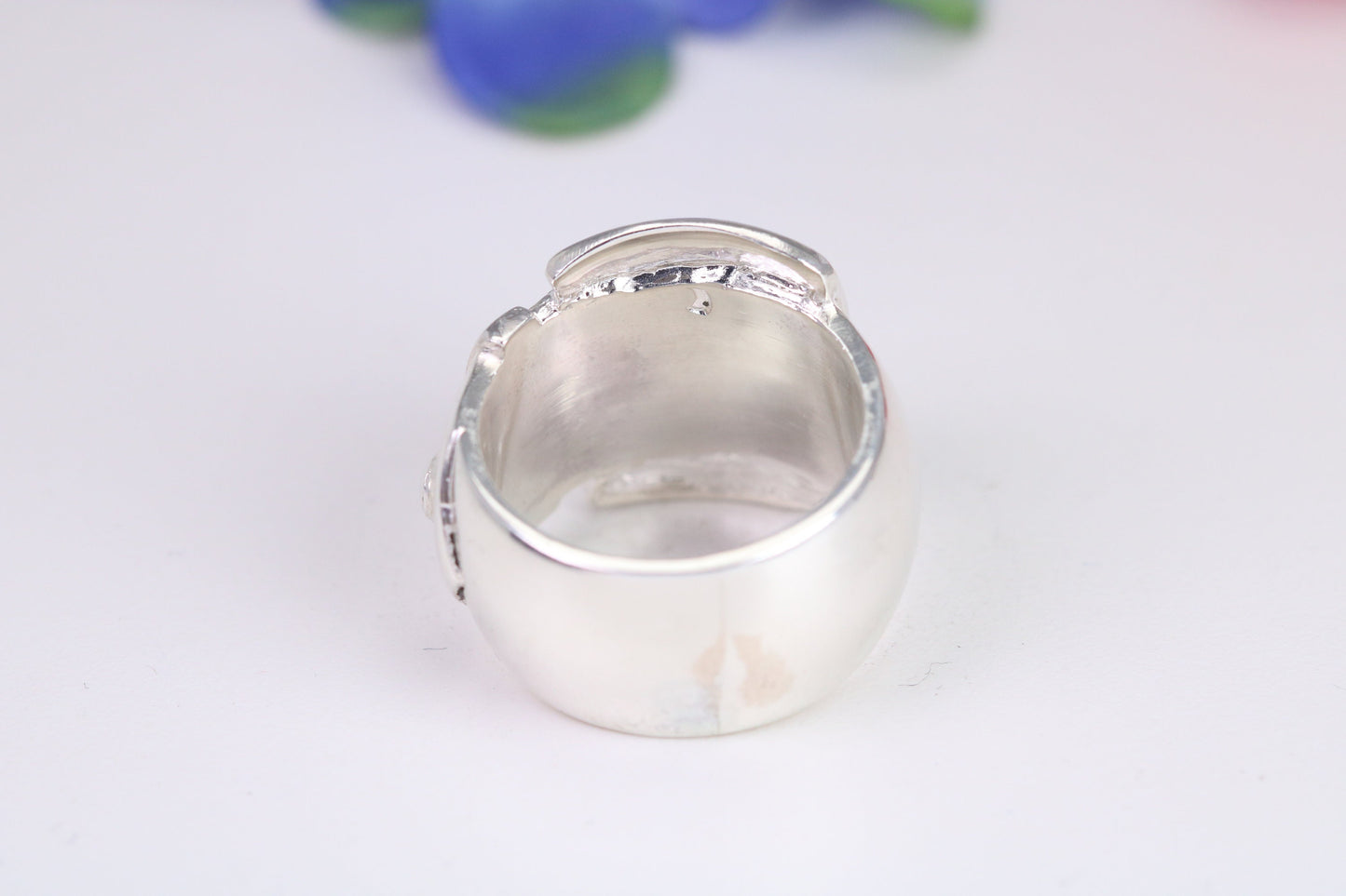 Large and very heavy Buckle ring, made from solid cast Silver, British hallmarked