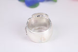 Large and very heavy Buckle ring, made from solid cast Silver, British hallmarked