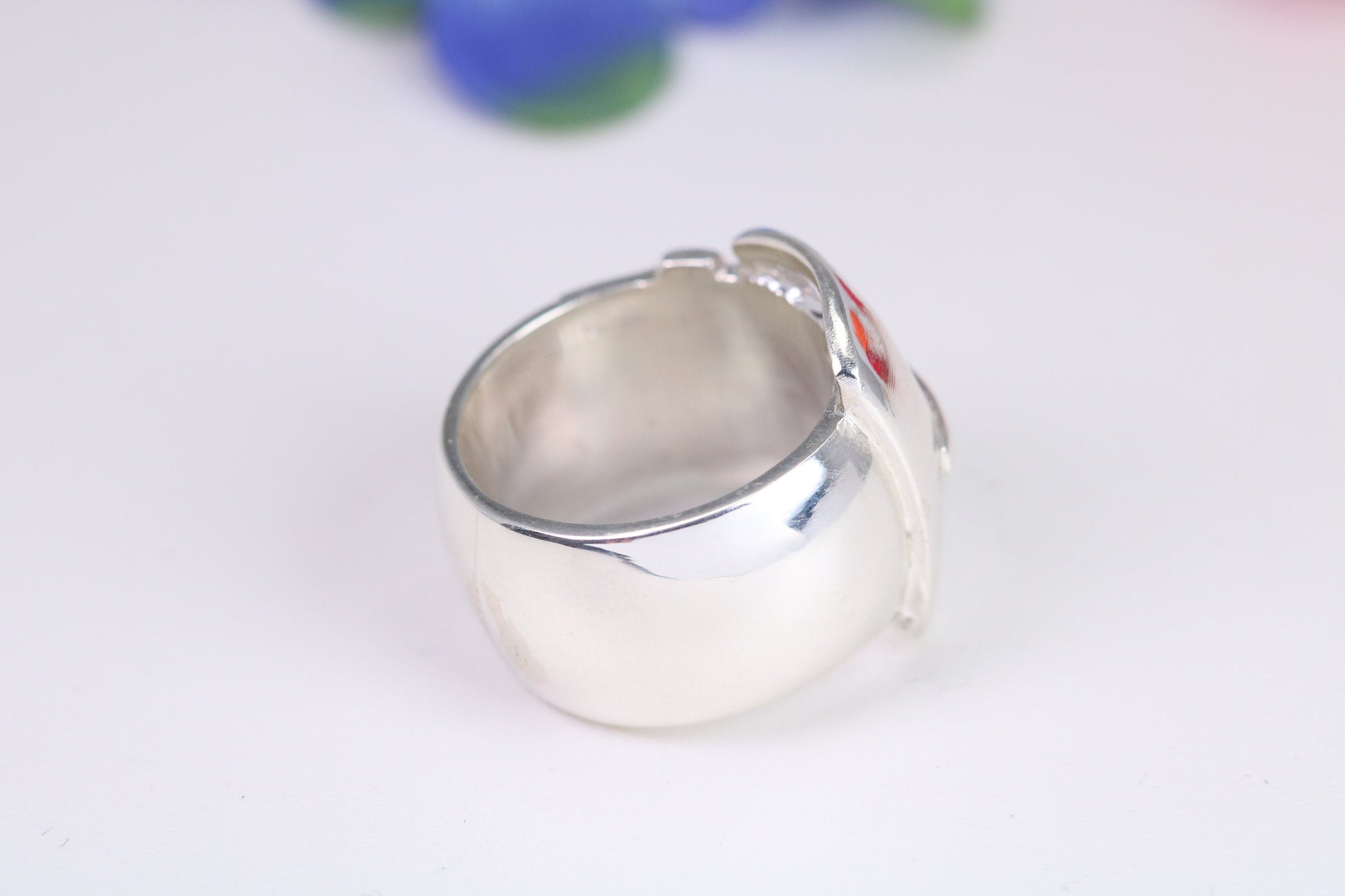 Large and very heavy Buckle ring, made from solid cast Silver, British hallmarked