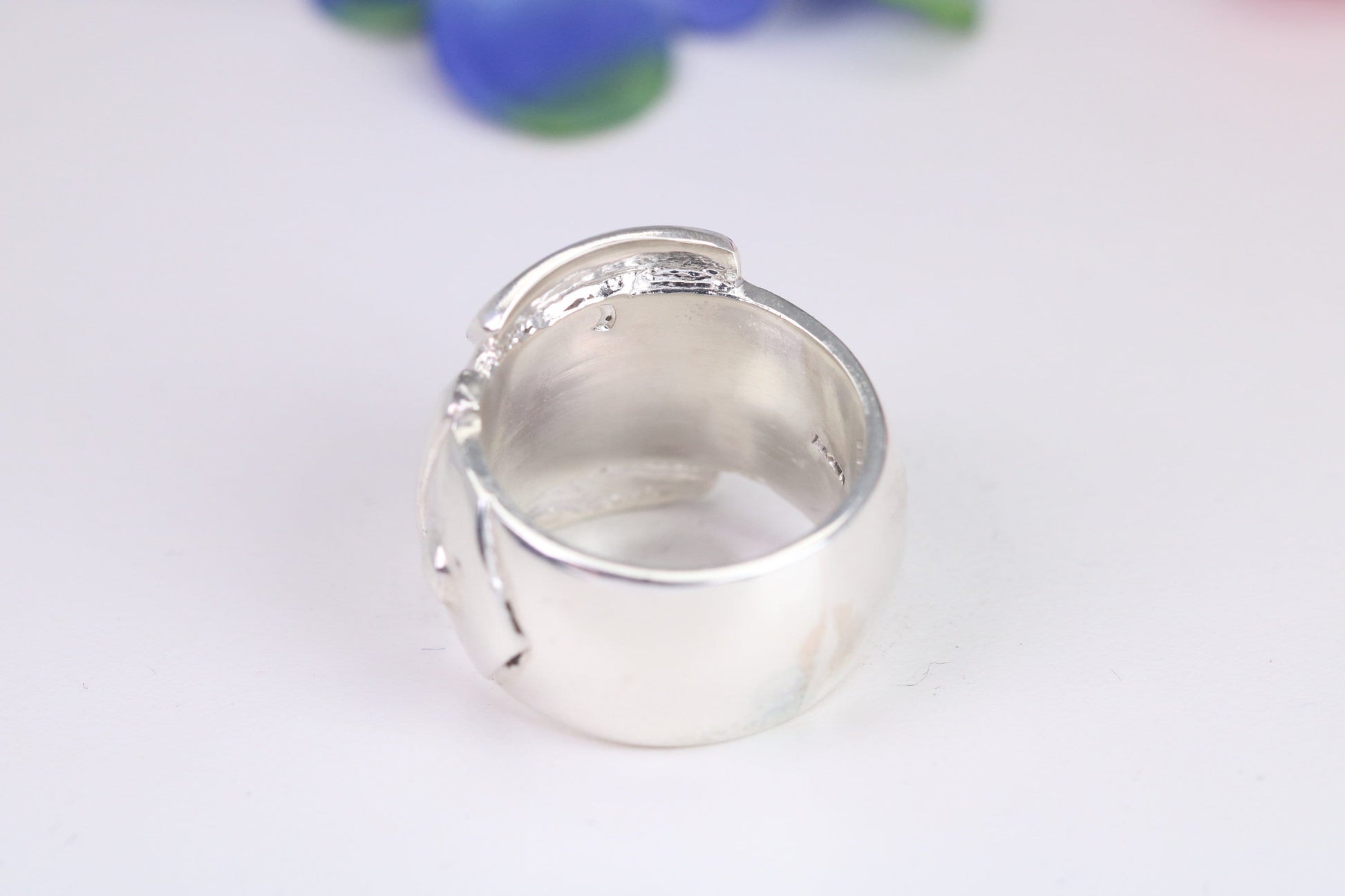Large and very heavy Buckle ring, made from solid cast Silver, British hallmarked
