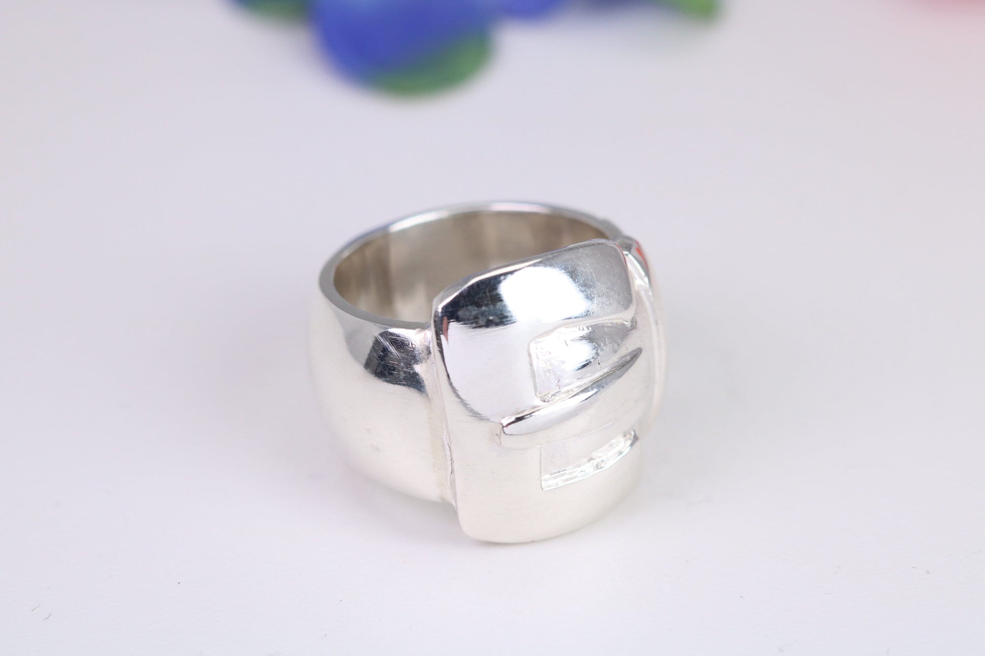 Large and very heavy Buckle ring, made from solid cast Silver, British hallmarked