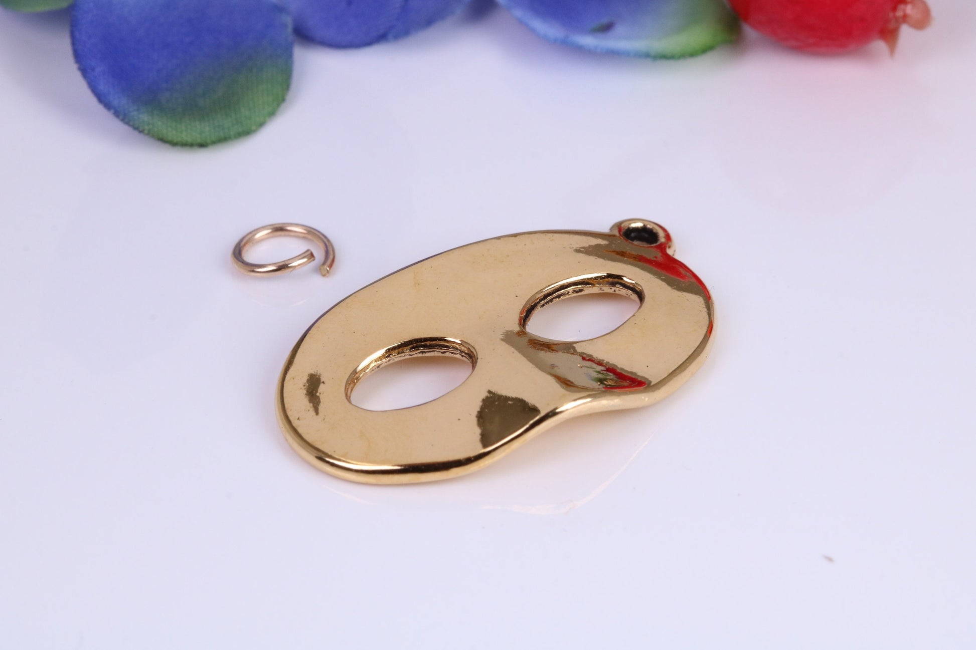 Pantomime Mask Charm, Traditional Charm, Made from Solid Cast Yellow Gold, British Hallmarked