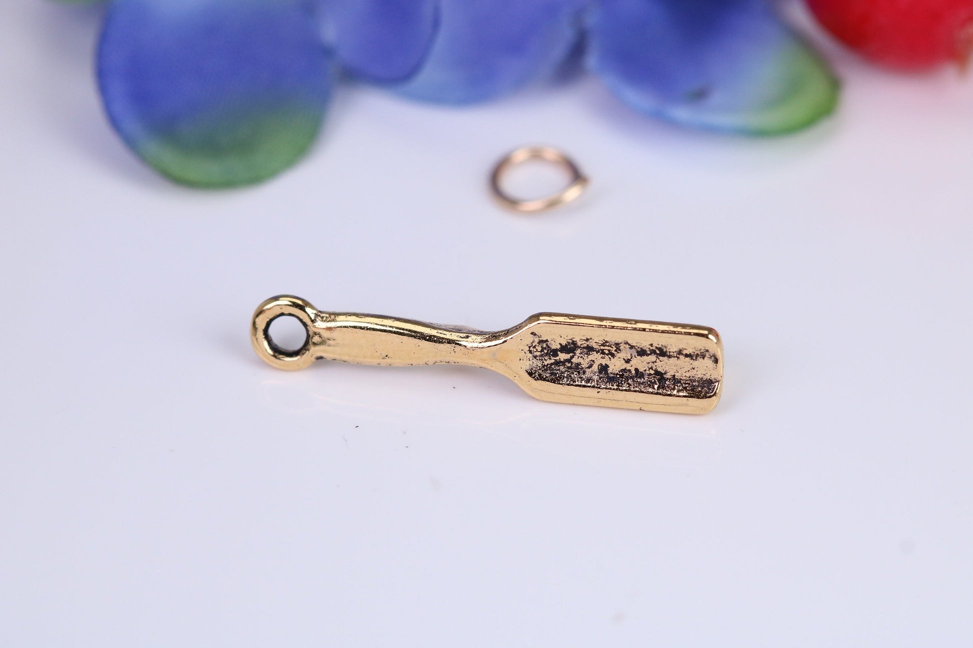 Hair Brush Charm, Traditional Charm, Made from Solid Cast Yellow Gold, British Hallmarked