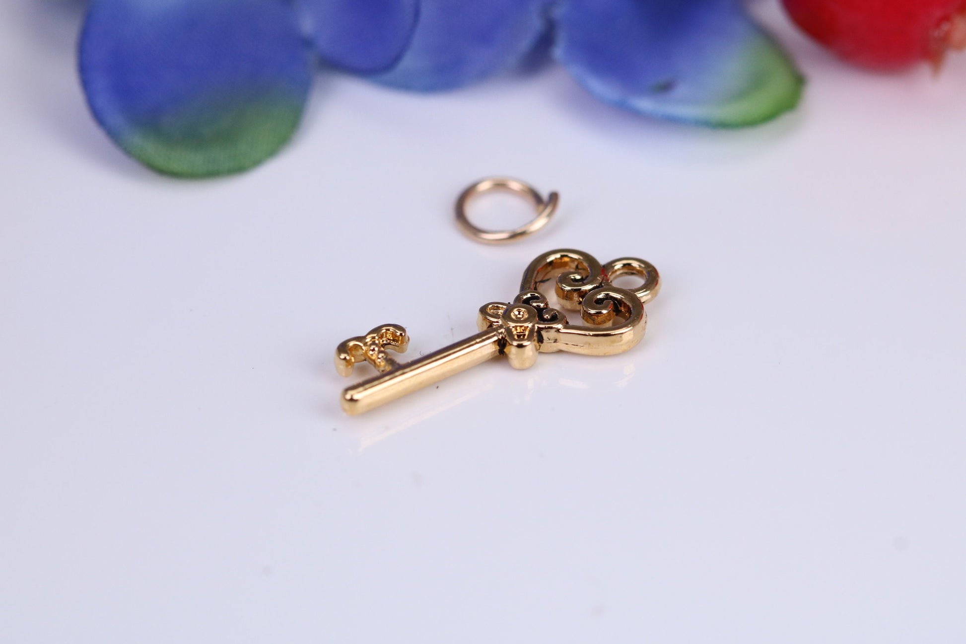 Key Charm, Traditional Charm, Made from Solid Cast Yellow Gold, British Hallmarked