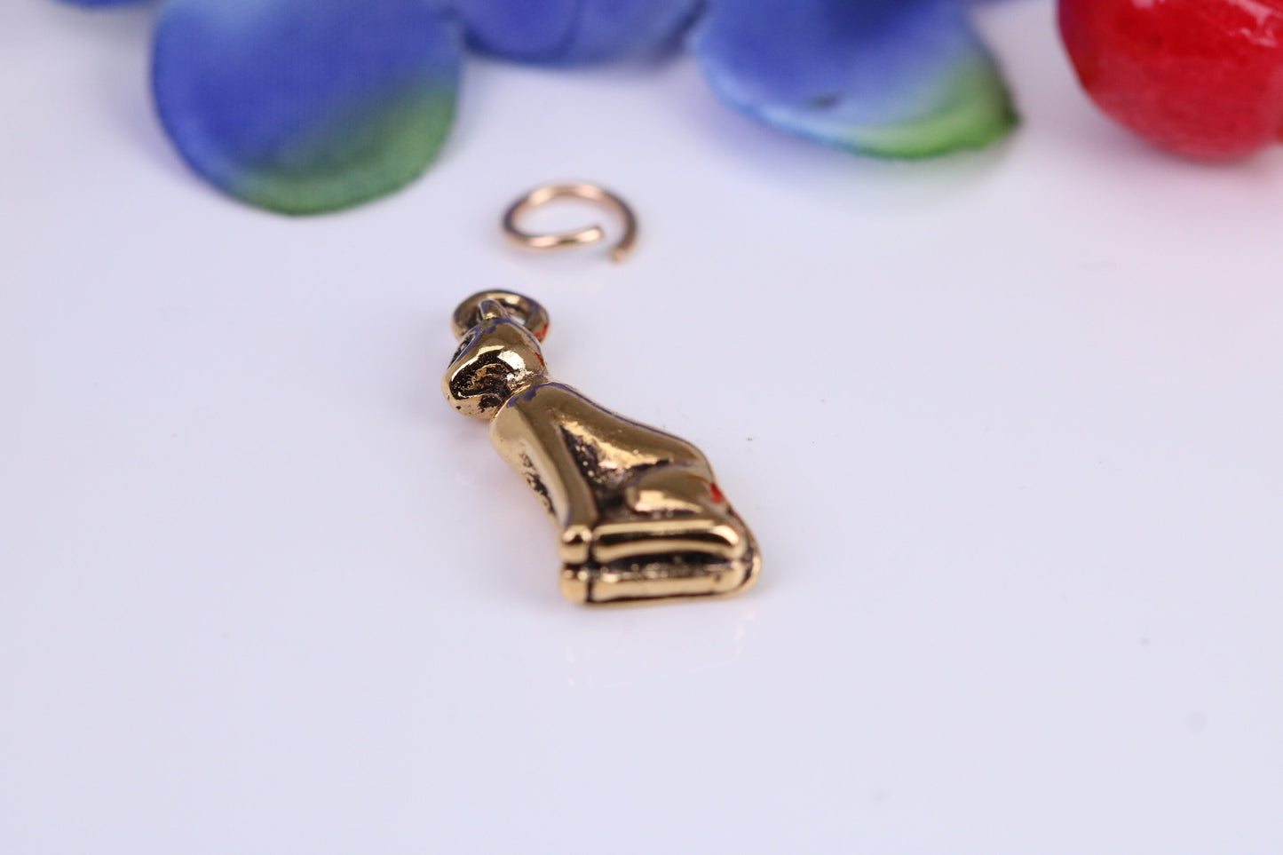 Egyptian Bastet Charm, Traditional Charm, Made from Solid Cast Yellow Gold, British Hallmarked