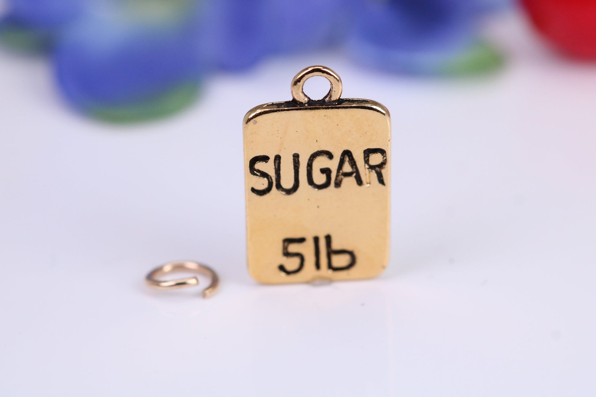 Bag of Sugar Charm, Traditional Charm, Made from Solid Cast Yellow Gold, British Hallmarked