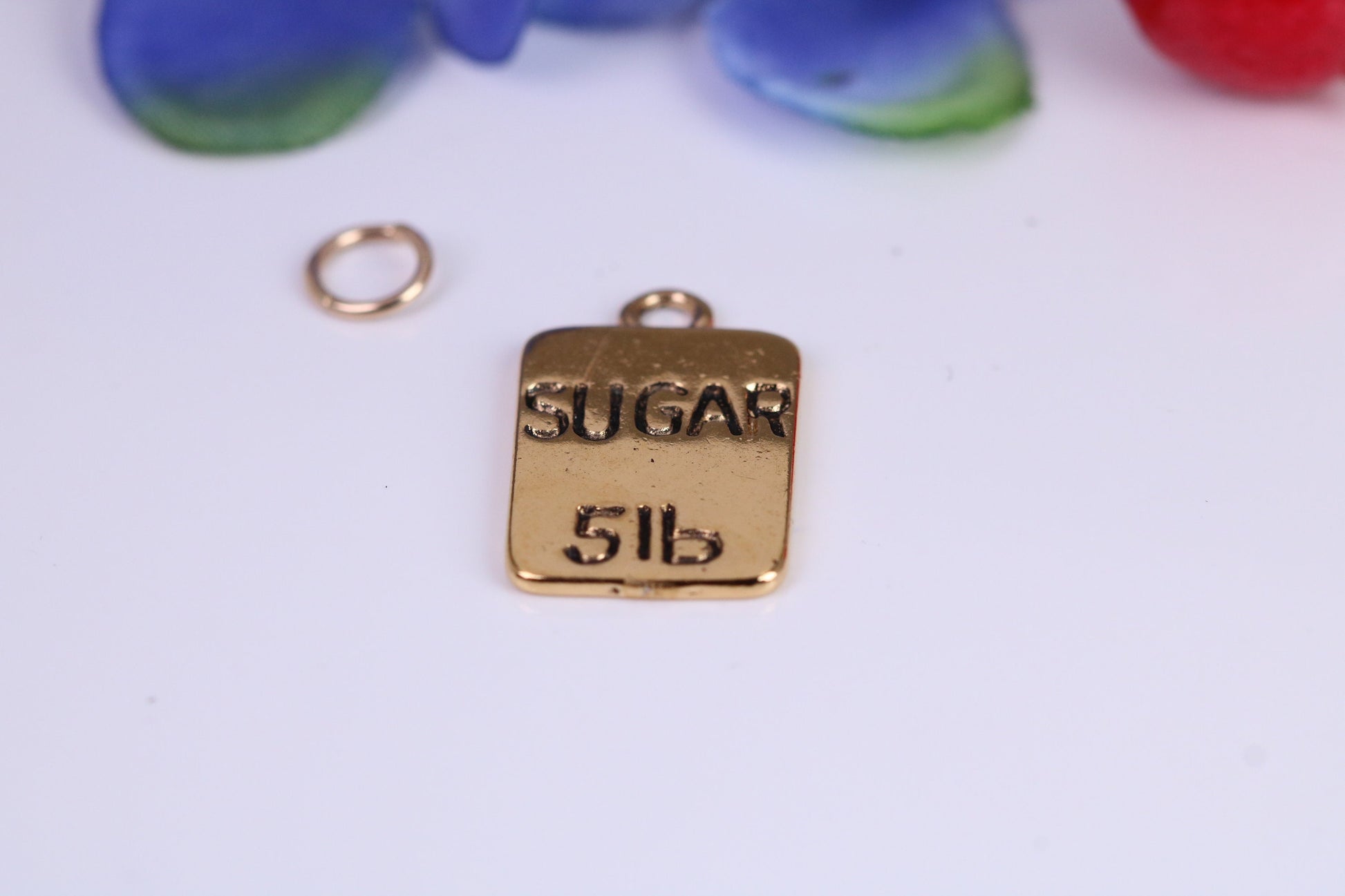 Bag of Sugar Charm, Traditional Charm, Made from Solid Cast Yellow Gold, British Hallmarked