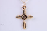 26 mm Long Cross Necklace, Made from Solid Cast Yellow Gold with High Polished Finish, British Hallmarked