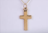 24 mm Long Cross Necklace, Made from Solid Cast Yellow Gold with High Polished Finish, British Hallmarked