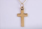 24 mm Long Cross Necklace, Made from Solid Cast Yellow Gold with High Polished Finish, British Hallmarked