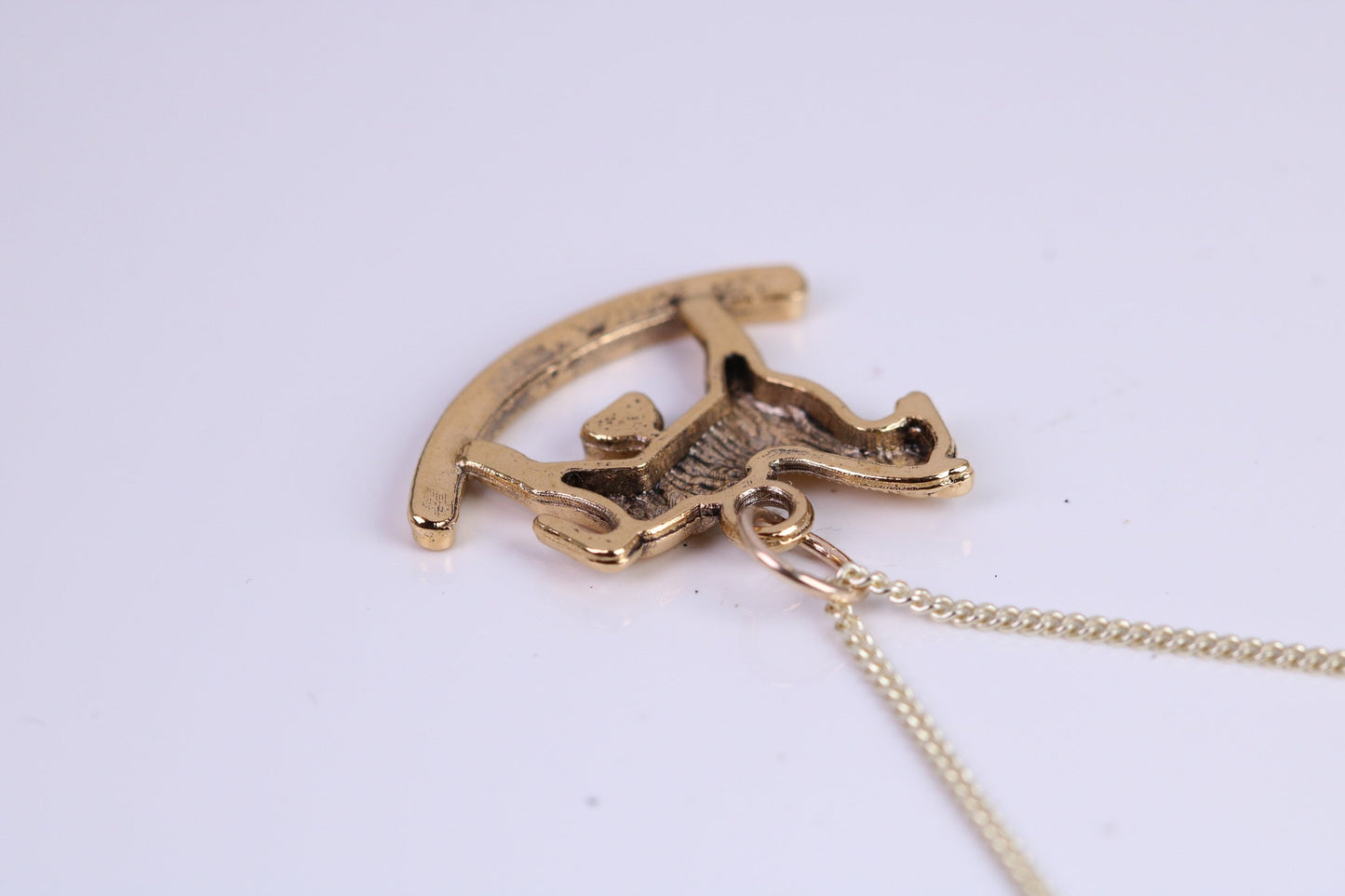 Rocking Horse Necklace, made from solid Cast Yellow Gold, British Hallmarked