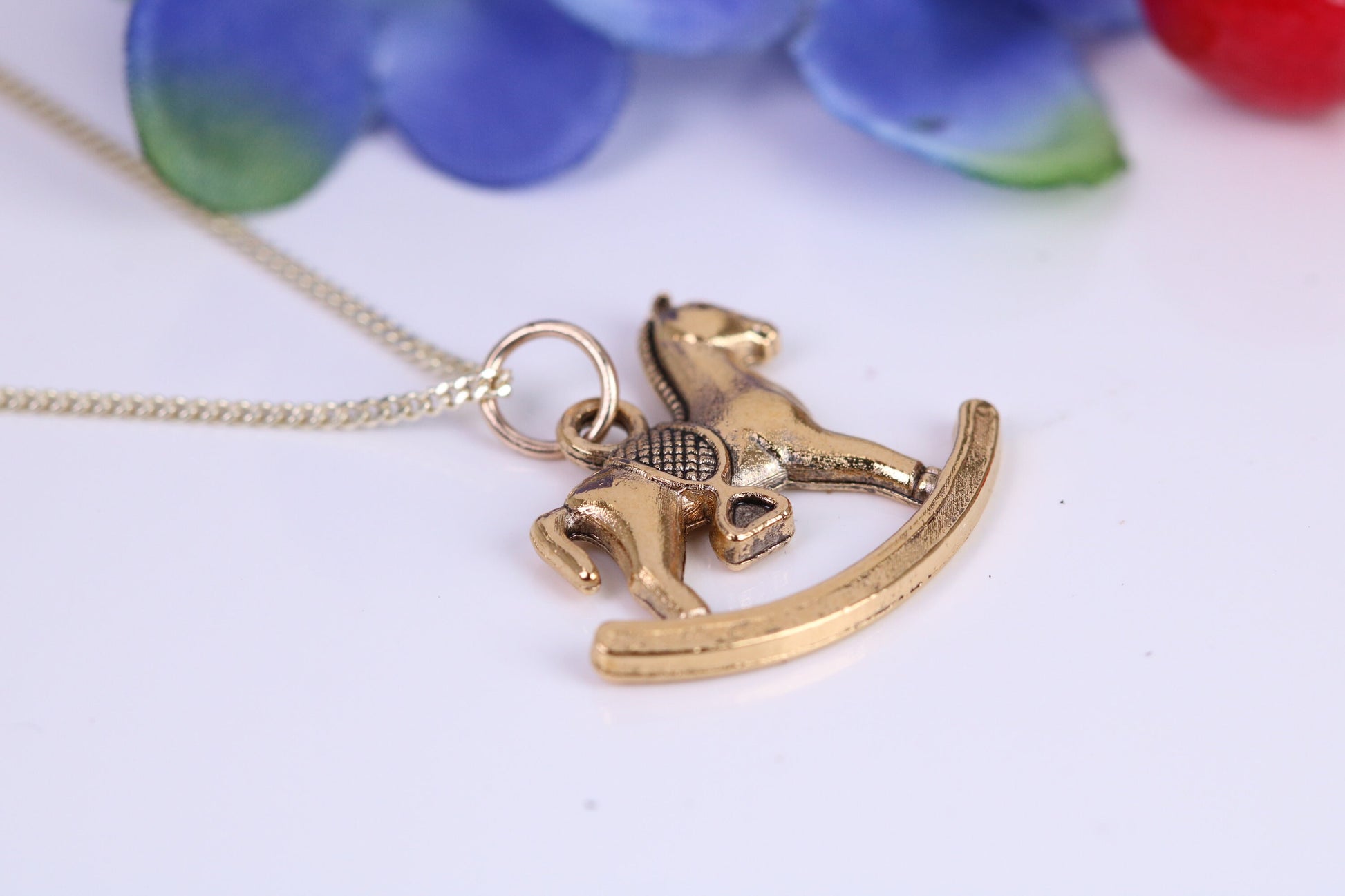 Rocking Horse Necklace, made from solid Cast Yellow Gold, British Hallmarked